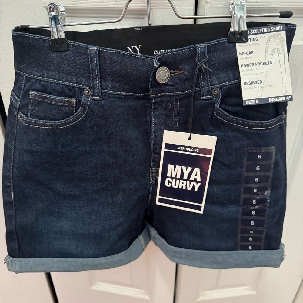 New York & Company Deep Blue Jean Shorts